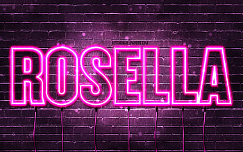 Rosella, , with names, female names, Rosella name, purple neon lights, Rosella Birtay, Happy Birtay Rosella, popular italian female names, with Rosella name HD wallpaper