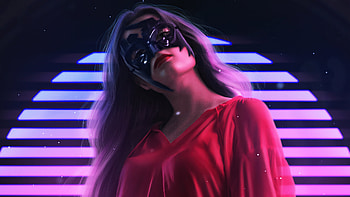 Retro Girl, retrowave, artist, artwork, digital-art HD wallpaper