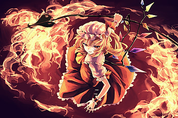 Anime, Flandre Scarlet, anime girl, artwork HD wallpaper