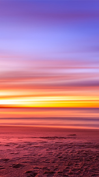 Purple sky beach sunset, Sony Xperia HD phone wallpaper