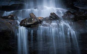 Rocks, water stream, outdoor, nature HD wallpaper
