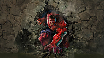 Red Hulk Rampage, red-hulk, captain-america-brave-new-world, superheroes, artwork, art, digital-art HD wallpaper