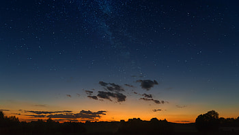 Landscape, Nature, Sunset, Night, Clouds, Horizon, Starry Sky HD wallpaper