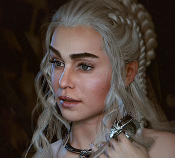 Daenerys, frumusete, daenerys targaryen, girl, mother of dragons, fantasy, face, baolong zhang, luminos, game of thrones HD wallpaper