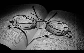 Tired, glasses, book, abstract, black and white HD wallpaper