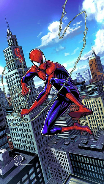 Spiderman, Painting HD phone wallpaper
