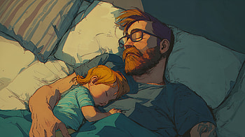Tired Dad Sleeping with Child - Ultra, dad, sleeping, child HD wallpaper