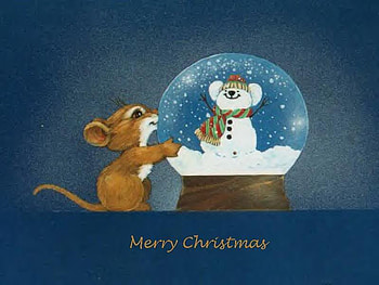 Mouse and Snow Globe, x-mas, mouse, globe, snow HD wallpaper