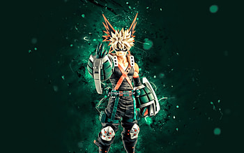 Katsuki Bakugo, , turquoise neon lights, My Hero Academia, manga, Katsuki Bakugou, Boku no Hero Academia, My Hero Academia characters, Katsuki Bakugo My Hero Academia HD wallpaper
