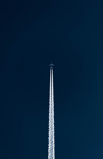 Sky, Minimalism, Flight, Plane, Airplane, Track, Takeoff, Trace HD phone wallpaper