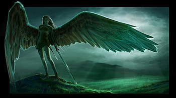 Angel, cg, fantasy, warrior HD wallpaper