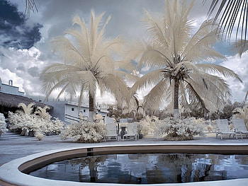 Winter Pool, Winter, 3D, Pool HD wallpaper