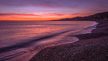 Coast, sunset, beautiful scenery, nature, skyline HD wallpaper