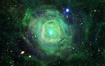 The Star Queen Nebula, Green Nebula HD wallpaper