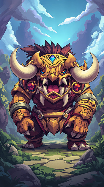 Epic Warrior : Bold and Fierce Design, fantasy, character design, monster, armor, illustration HD phone wallpaper