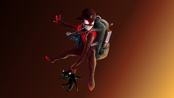 Spiderman Saving Cat, spiderman, superheroes, artist, artwork, digital-art, deviantart HD wallpaper