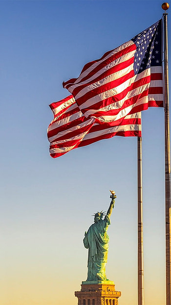 Memorial Day 2022, Statue Of Liberty, USA Flag HD phone wallpaper
