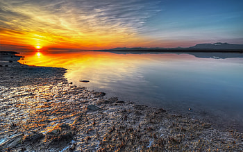 peace, landscape, nature, sunset, beach HD wallpaper