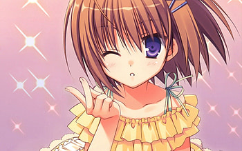 Anime, Girl, Gesture, Brunette, Yoke, Coquette HD wallpaper