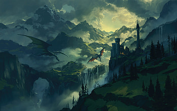 Dragon Valley, dragon, artist, artwork, digital-art, artstation HD wallpaper