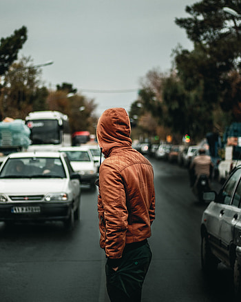 Auto, Miscellanea, Miscellaneous, Road, Human, Person, Street, Hood HD phone wallpaper