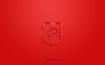 Independiente Petroleros, creative 3D logo, red background, Bolivia Primera Division, 3d emblem, Bolivian football Club, Bolivia, 3d art, football, Independiente Petroleros 3d logo HD wallpaper