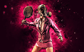 Pink Frying Pan, , purple neon lights, PUBG, PlayerUnknowns Battlegrounds, creative, PUBG characters, Pink Frying Pan PUBG HD wallpaper