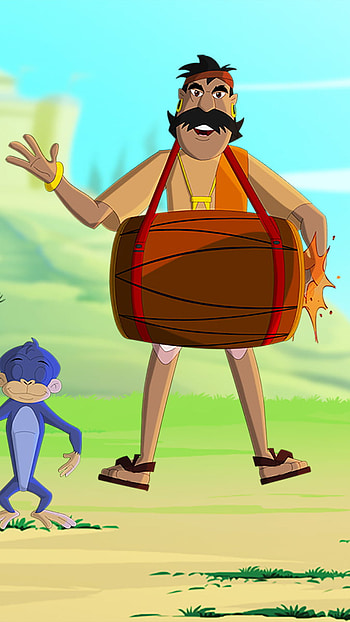 Dhol wale chacha, cartoon HD phone wallpaper