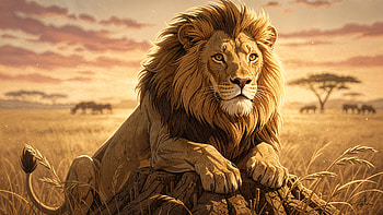 Majestic Lion —, Lion, Savanna, Grassland, Wildlife HD wallpaper