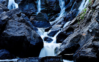 Nature, Rocks, Waterfall, Flow, Stream HD wallpaper