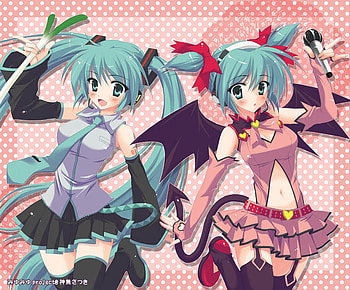 Hatsune Miku, sexy, wings, outfit, twintail, devil, cute, ribbons, tail, get up, vocaloids, anime, blushing, micro HD wallpaper
