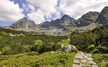 Tatra, Poland, path, clouds, Tatra, mountains, Poland HD wallpaper