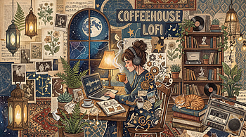 Coffeehouse Lofi — Cozy, Woman, Heads, Laptop HD wallpaper