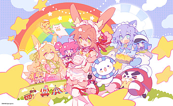 Rin, Buro & Marija — Muse Dash Rainbow, Rin (Muse Dash), Buro (Muse Dash), Marija (Muse Dash), video game, Muse Dash HD wallpaper