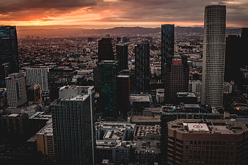 Cities, Sunset, City, Building, View From Above, Horizon HD wallpaper