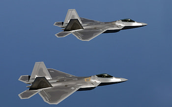 2x F22 Raptors, f22, f22 raptors, raptors HD wallpaper