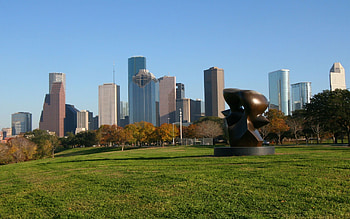 Spindle Piece, Houston Skyline HD wallpaper