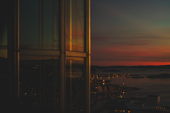 View From Above, Dark, Coast, Night City, Overview, Review, View HD wallpaper