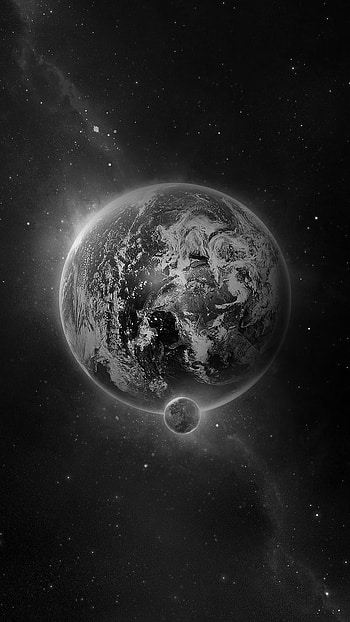 Black And White Galaxy, Earth, Space, Moon, Atmosphere, World HD phone wallpaper