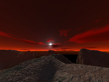 evening mood, red, colors, sky, nature, sun HD wallpaper