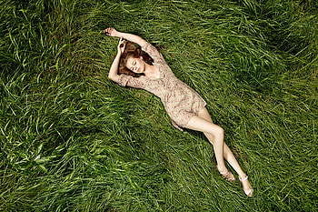 Have a relaxing moment, sexy, girl, beautiful, grass, dress, beauty, woman, , lovely, , female HD wallpaper