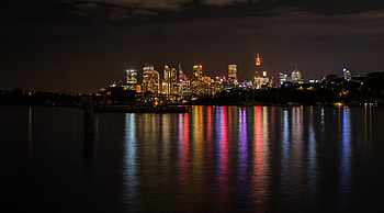 Cities, Water, Lights, Reflection, Night City HD wallpaper
