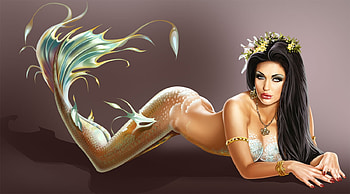 Mermaid, summer, sirena, rzhevskii, fantasy, girl HD wallpaper