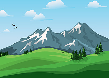 Landscape, Nature, Mountains, Vector HD wallpaper