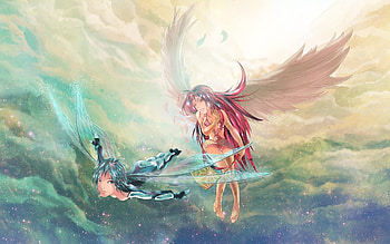 Beautiful Angels, clouds, wings, sky, angels HD wallpaper