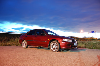 Lancer, night, mitsubishi, pic HD wallpaper