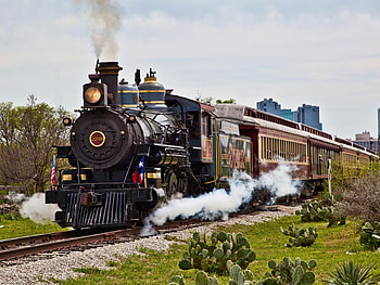 Locamotive, tracks, grass, sky, train HD wallpaper