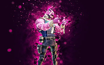 Classic Lt John Llama, , purple neon lights, Fortnite Battle Royale, Fortnite characters, Classic Lt John Llama Skin, Fortnite, Classic Lt John Llama Fortnite HD wallpaper