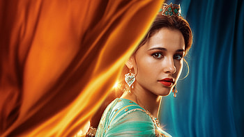 Naomi Scott, Jasmine, resolution, Aladdin movie HD wallpaper