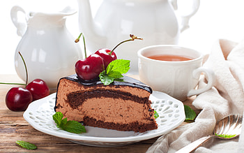 Cherry Cake, dessert, food, cake, cherry HD wallpaper